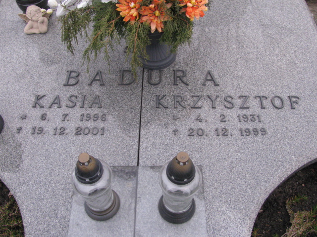 Katarzyna Badura 1996 Ruda Śląska Kochłowice - Grobonet - Wyszukiwarka osób pochowanych