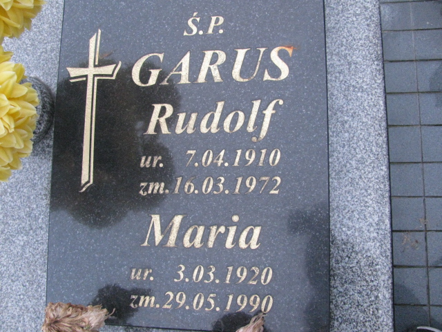 Rudolf Garus 1910 Ruda Śląska Kochłowice - Grobonet - Wyszukiwarka osób pochowanych