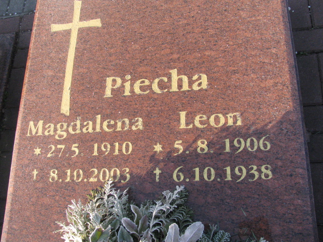 Leon Piecha 1906 Ruda Śląska Kochłowice - Grobonet - Wyszukiwarka osób pochowanych