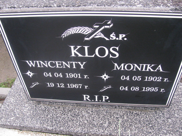 Wincenty Klos 1901 Ruda Śląska Kochłowice - Grobonet - Wyszukiwarka osób pochowanych
