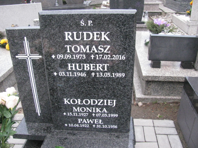 Tomasz Rudek 1973 Ruda Śląska Kochłowice - Grobonet - Wyszukiwarka osób pochowanych