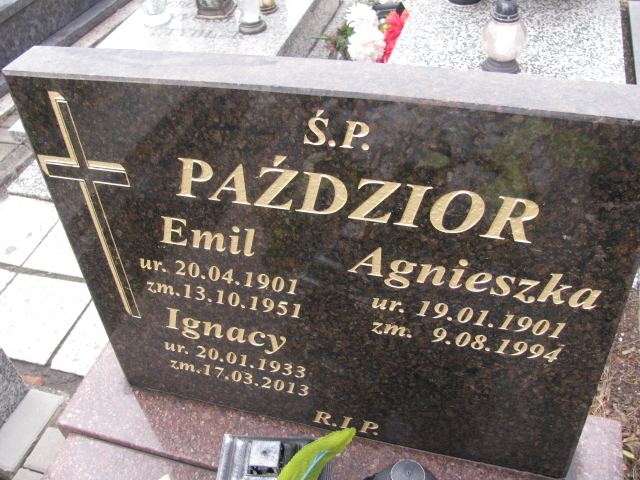 Agnieszka Paździor 1901 Ruda Śląska Kochłowice - Grobonet - Wyszukiwarka osób pochowanych